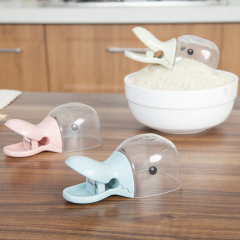 Multifunctional Dog Cat Food Shovel Spoon Feeding Spoon Sealed Bag Clip Creative Measuring Cup Curved Design Easy To Clean