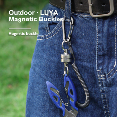 Stainless Steel Magnetic Retractable Rope Lanyard Metal Mountaineering Buckle Wire Rope Keychain