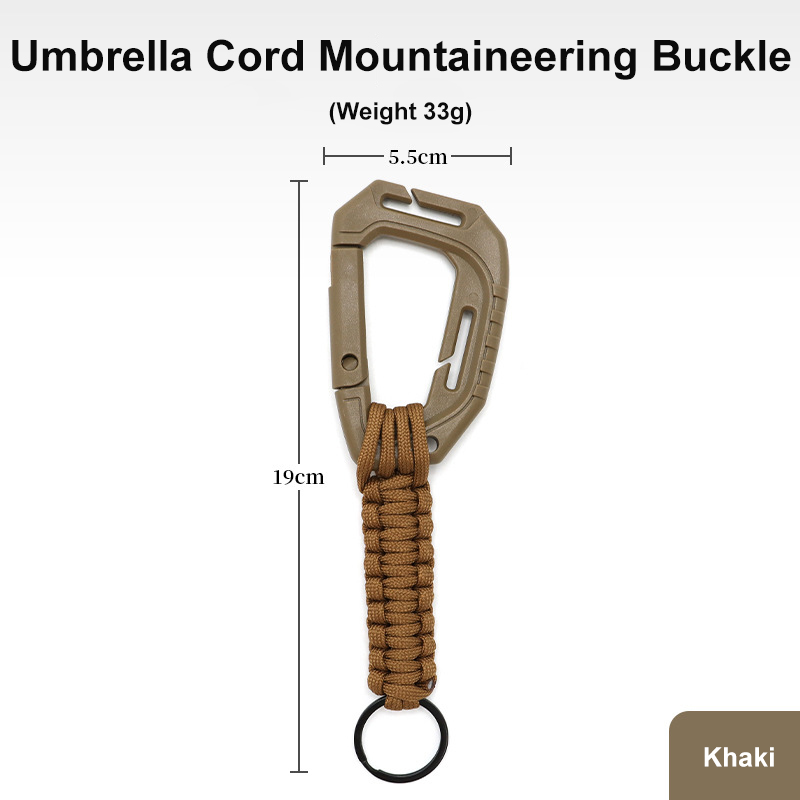 Outdoor Hiking Keychain Umbrella Rope Braided D-shaped Plastic Hook Water Bottle Hanging Anti-loss Buckle