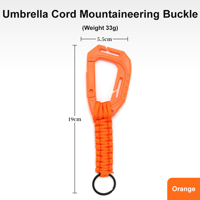 Outdoor Hiking Keychain Umbrella Rope Braided D-shaped Plastic Hook Water Bottle Hanging Anti-loss Buckle