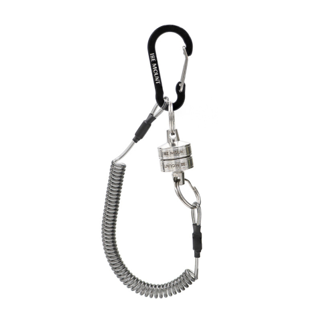 Stainless Steel Magnetic Retractable Rope Lanyard Metal Mountaineering Buckle Wire Rope Keychain