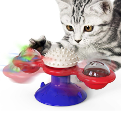 Rotating Windmill Teasing Cat Toys Luminous Mint Rotating Ball Suction Cup Toys Scratching Nibbling Rubbing Hair Pet Supplies