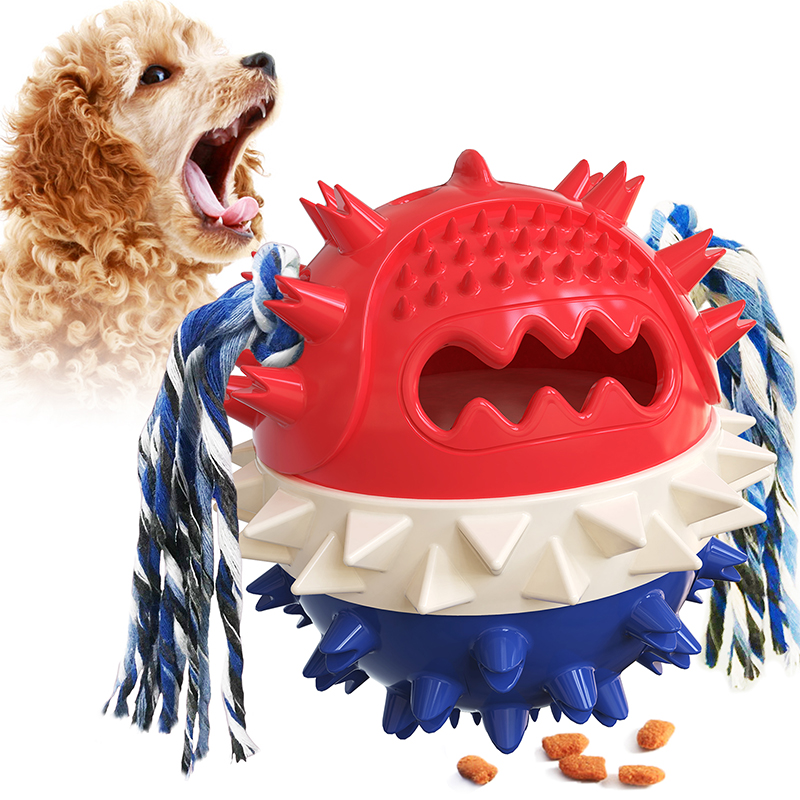 Pet Supplies Home Interactive Dog Toy Food Dropping Ball Molar Rod Toothbrush