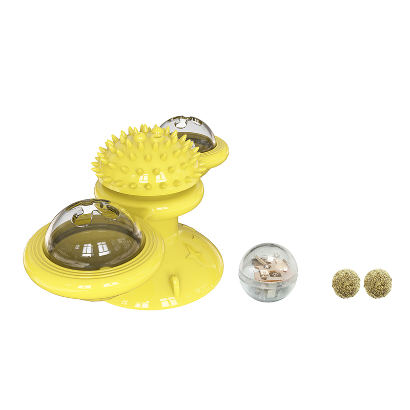Rotating Windmill Teasing Cat Toys Luminous Mint Rotating Ball Suction Cup Toys Scratching Nibbling Rubbing Hair Pet Supplies