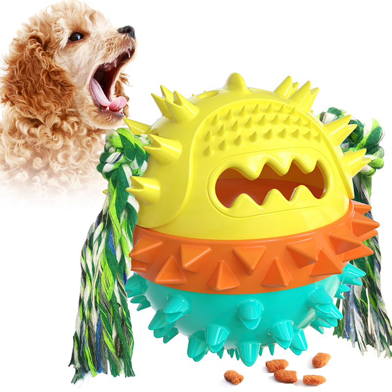 Pet Supplies Home Interactive Dog Toy Food Dropping Ball Molar Rod Toothbrush