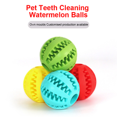 Pet Teething Silicone Toys Watermelon Leakage Ball Bite-resistant Teeth Cleaning Chewing Dog Toy