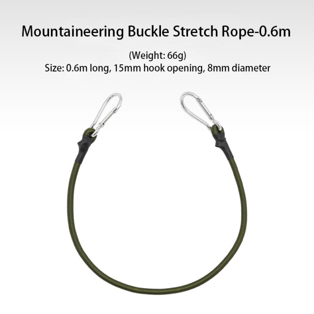 Outdoor Mountaineering Buckle Elastic Rope 8mm Thick Luggage Straps Tent Rope Hooks Camping Clothesline