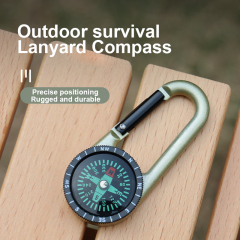 Survival Gear Multifunctional Compass Alloy Mountaineering Buckle Keychain for for Outdoor Hiking Camping