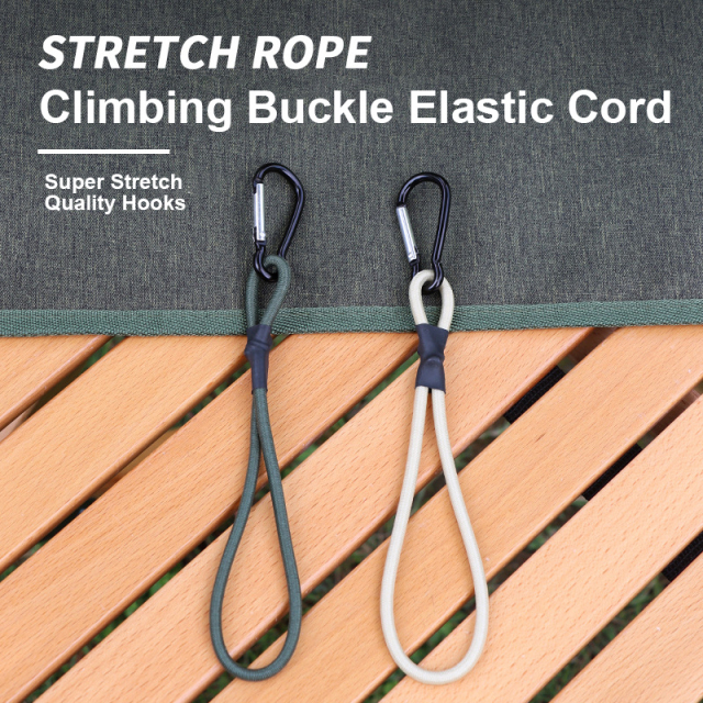Outdoor Mountaineering Buckle Elastic Rope 8mm Thick Luggage Straps Tent Rope Hooks Camping Clothesline