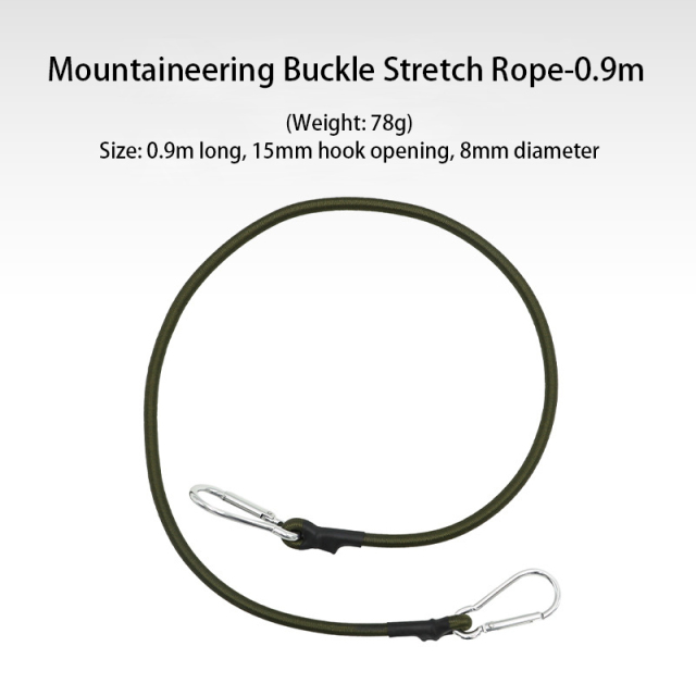 Outdoor Mountaineering Buckle Elastic Rope 8mm Thick Luggage Straps Tent Rope Hooks Camping Clothesline