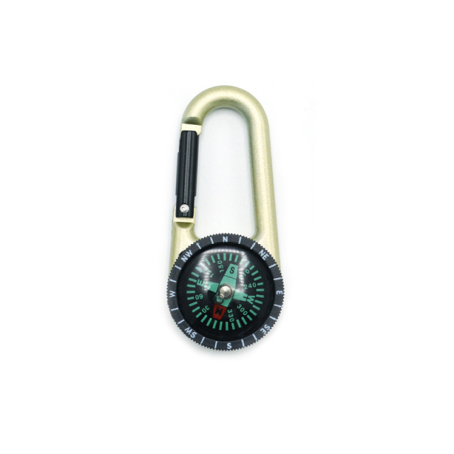Survival Gear Multifunctional Compass Alloy Mountaineering Buckle Keychain for for Outdoor Hiking Camping