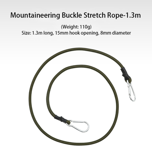Outdoor Mountaineering Buckle Elastic Rope 8mm Thick Luggage Straps Tent Rope Hooks Camping Clothesline