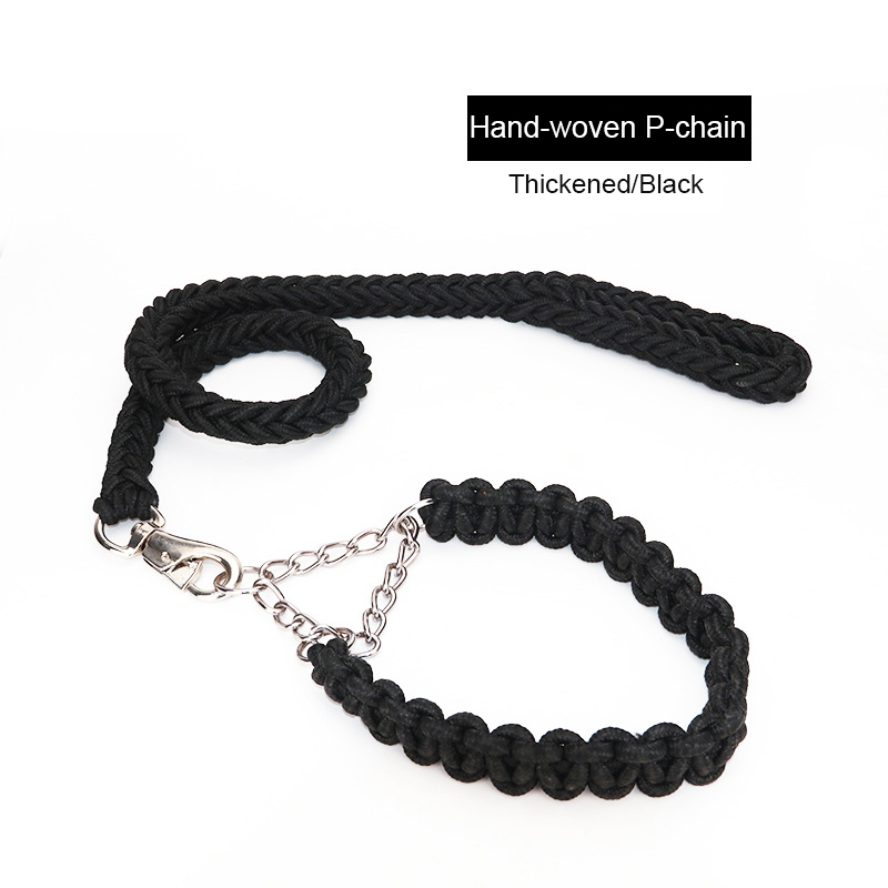 Dog Collar Leash Set Stainless Steel P Chain Training Rope for Small Medium Large Dogs