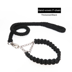 Dog Collar Leash Set Stainless Steel P Chain Training Rope for Small Medium Large Dogs