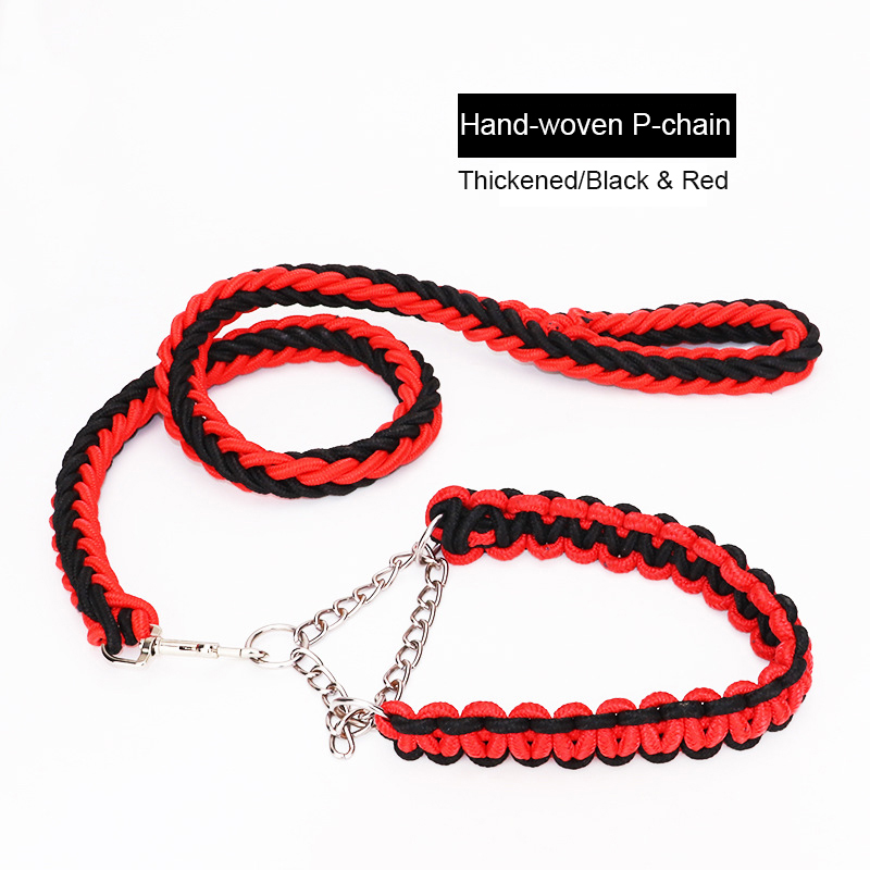 Dog Collar Leash Set Stainless Steel P Chain Training Rope for Small Medium Large Dogs