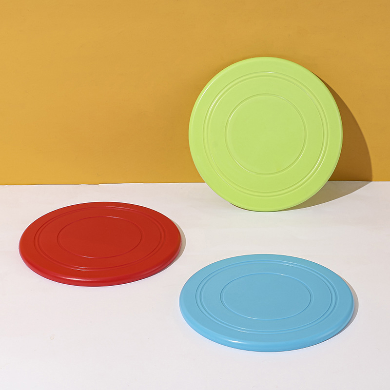 Soft Thick Silicone Pet Mat Round Mini Flying Disc Rubber Dog Toy Ring Silicone Frisbeed for Outdoor Training
