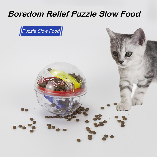 Interactive Food Toys Treat Dispenser Cat Dog Transparent Ball Feeder for Pet Supplier 