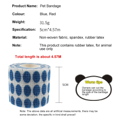 Pet Bandage 4.5M Waterproof Elastic Breathable Self Adherent Wrap for Cats Dogs Tape