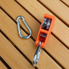 Pulley Rope Tensioning Device with Carabiners Quick Adjustment Secure Rope Ratcheting Tie Down for Canopy Tent Outdoor
