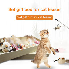 Pet Supplies Interactive Cat Toy Set Funny Cat Stick 7 Piece Feather Mouse House Toys