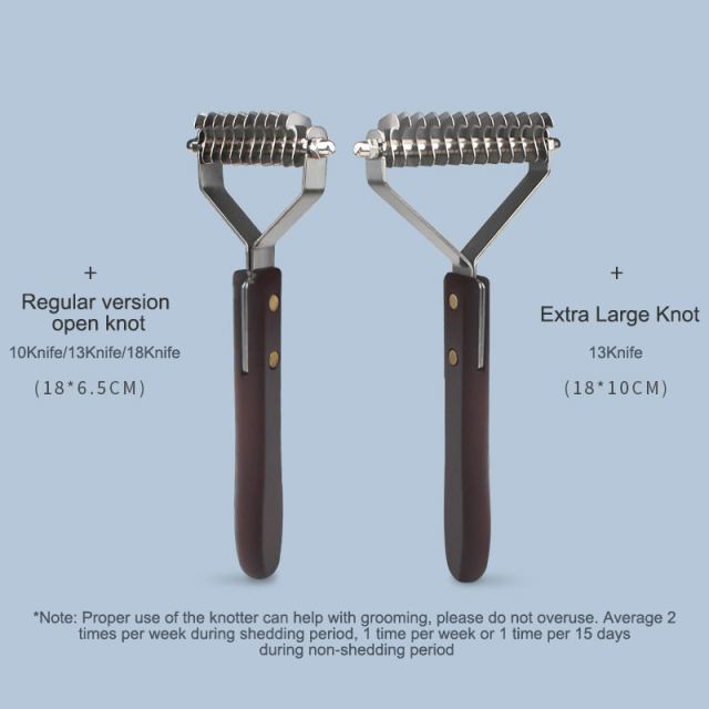 Pet Groomer Brush Removers Knot Cutter Dog Wooden Handle Comb Hair Grooming