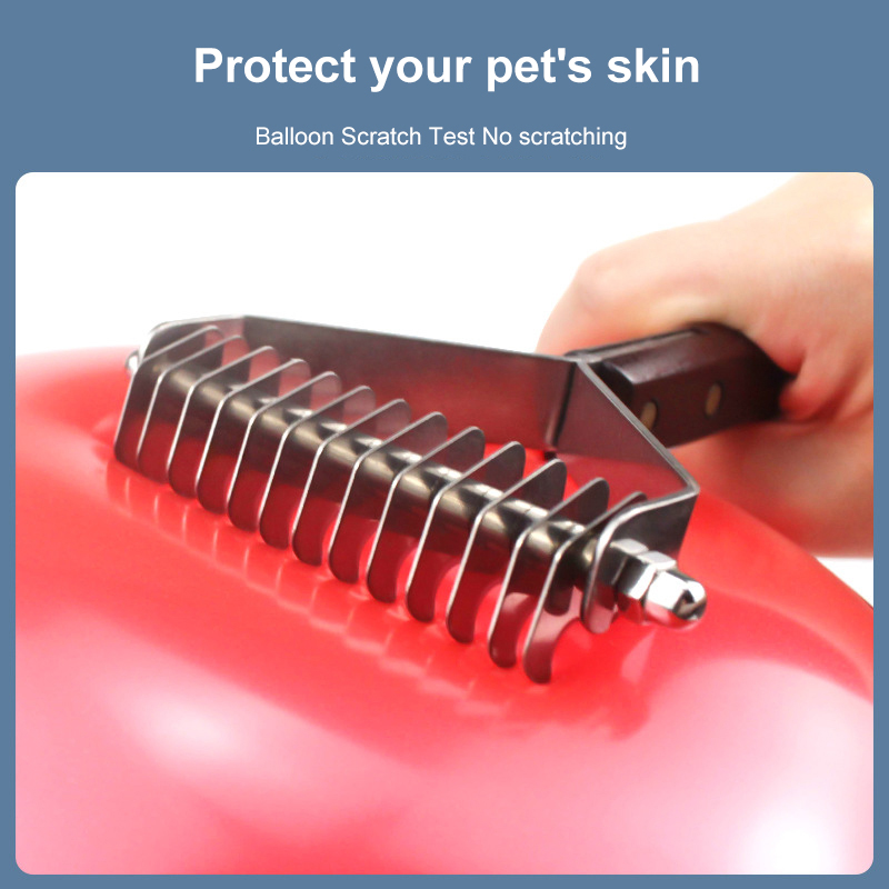 Pet Groomer Brush Removers Knot Cutter Dog Wooden Handle Comb Hair Grooming
