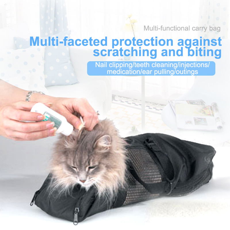 Portable Adjustable Pet Cat Bag for Bathing Nail Trimming Cat Grooming Shower