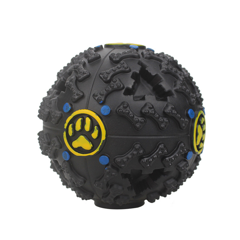 Pet Dog Interactive Squeaky Ball Feeding Food Ball Puzzle Resistant Teeth BiteToy