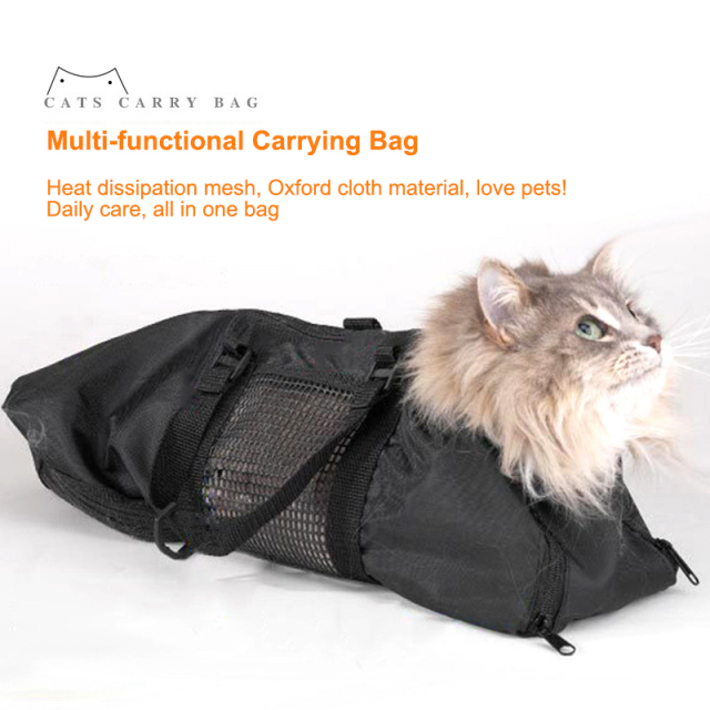 Portable Adjustable Pet Cat Bag for Bathing Nail Trimming Cat Grooming Shower