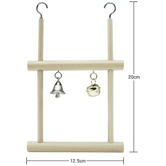 Parrot Chewing Toys Solid Wooden Stand Bird Rack Playground Toys Swing Bird Cage Accessories