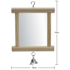 Small & Medium Parrot Supplies Parrot Bell Toys Bird Mirror Standing Bar Accessories