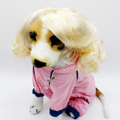 Pet Headdress Wig Cute Curly Hair for Small Medium Dog Cat Beauty Headgear