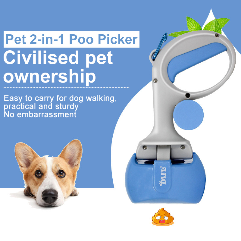Dog Cat Portable Litter Picker Garbage Bag Convenient 2 in 1 Outdoor Holder for Pet Poop Remover Supplies