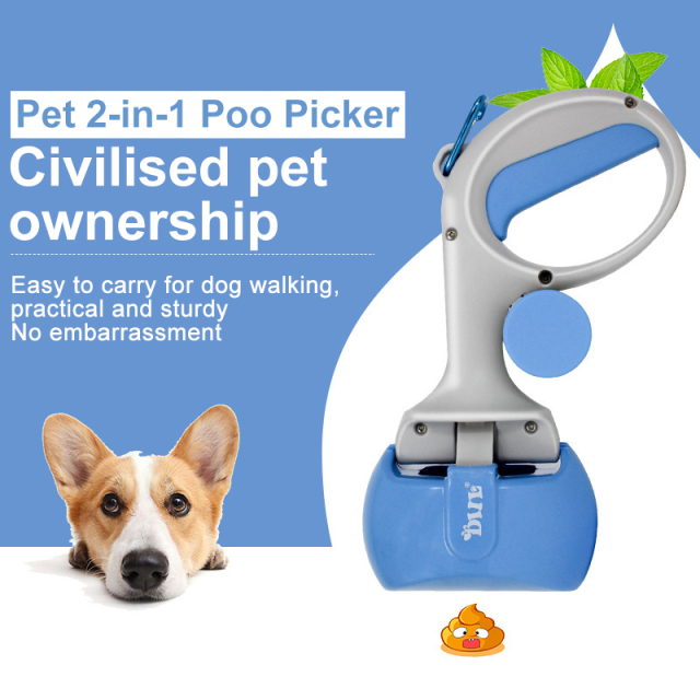 Dog Cat Portable Litter Picker Garbage Bag Convenient 2 in 1 Outdoor Holder for Pet Poop Remover Supplies