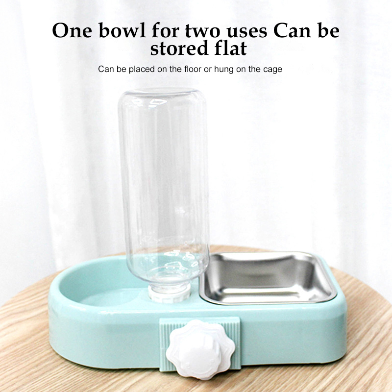 Pet Double-bowl Hanging Type Automatic Drinking Fountain Multifunction Food Bowl Cats Dogs Pet Supplies
