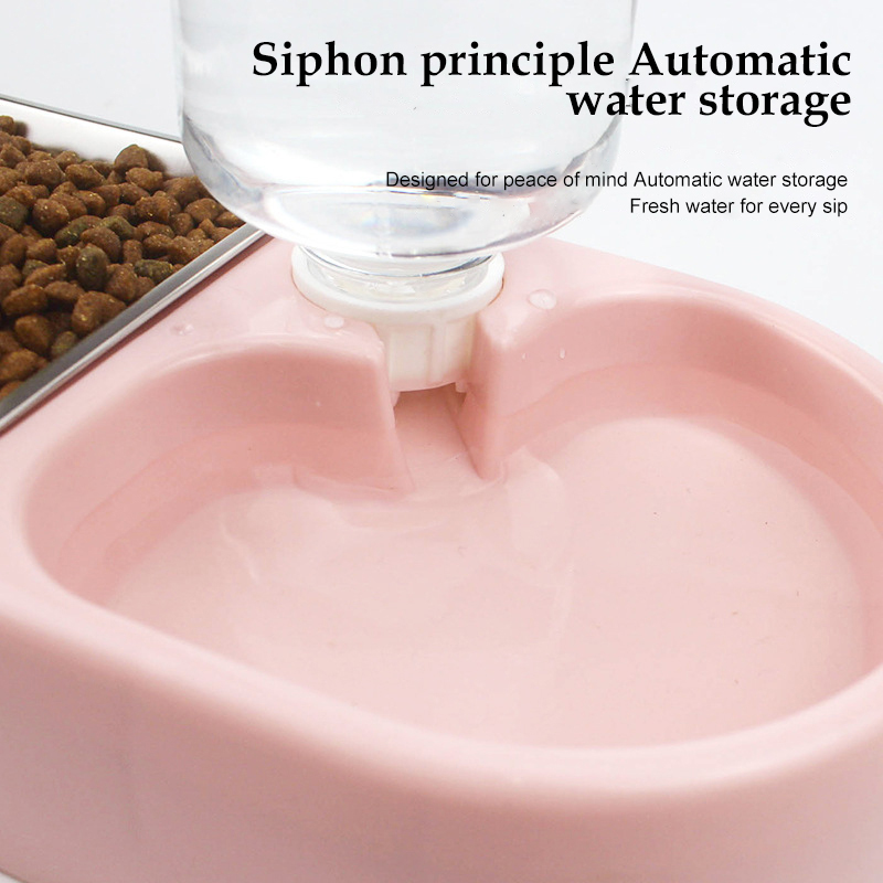 Pet Double-bowl Hanging Type Automatic Drinking Fountain Multifunction Food Bowl Cats Dogs Pet Supplies