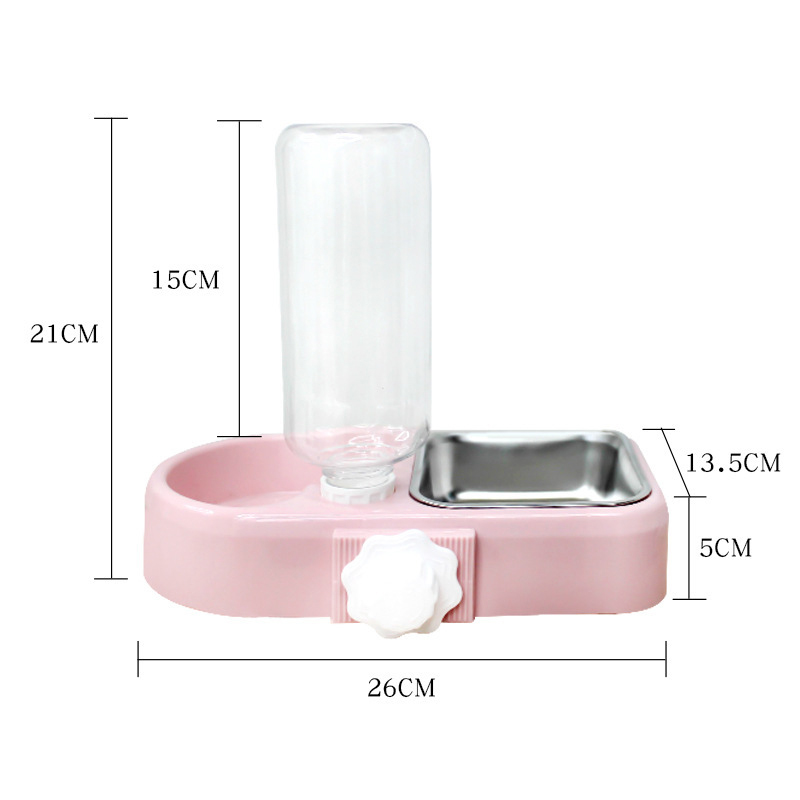 Pet Double-bowl Hanging Type Automatic Drinking Fountain Multifunction Food Bowl Cats Dogs Pet Supplies