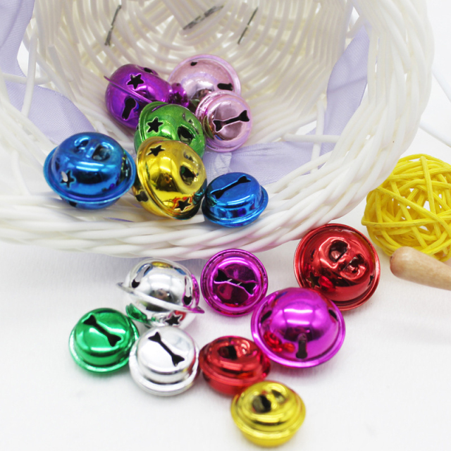 18mm Pet Necklace Metal Jingle Bells Loose Beads Festival Party Decoration Christmas Tree DIY Crafts Accessories