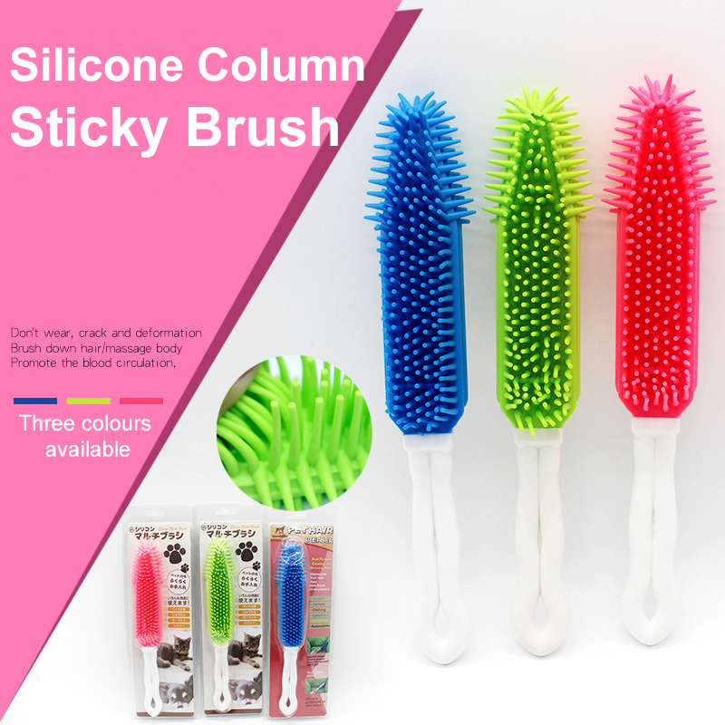 Hollow Silicone Post Pet Hair Removal Brush Comb for Dog and Cat Hair