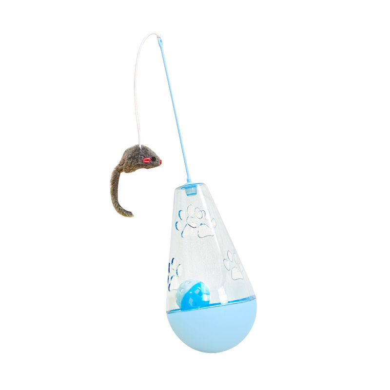 Water Drop Wobbler Cat Teaser Wand Cat Toy Plastic Wobbler Mouse Bell Ball