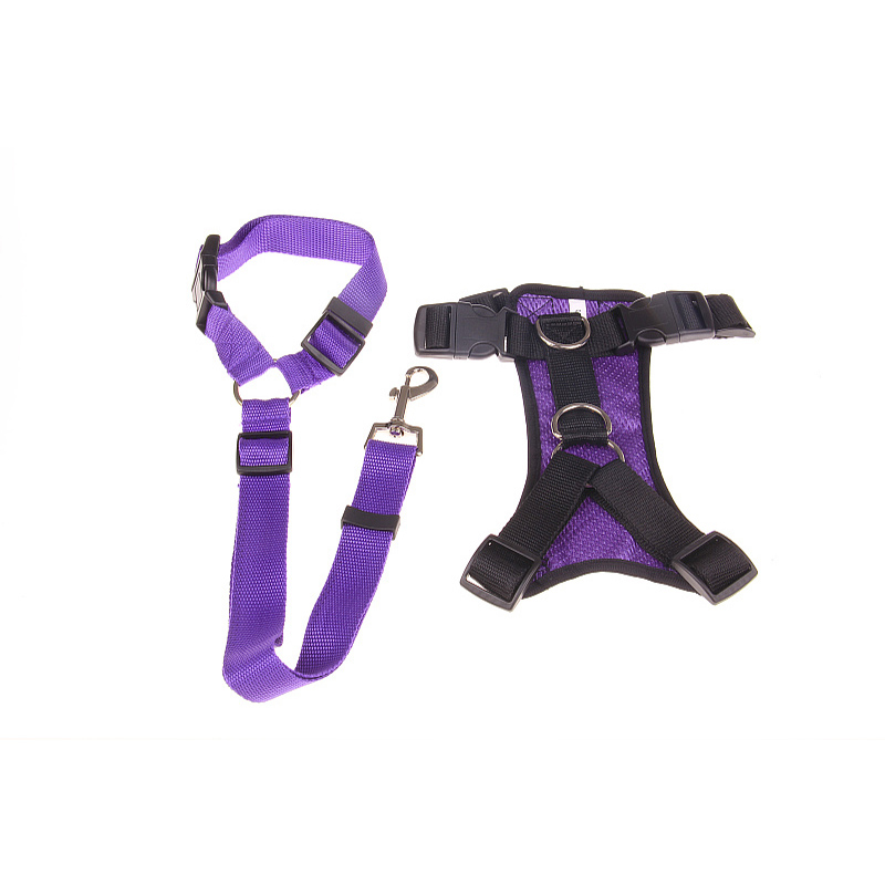 Pet Vest Harness Collar Lead With Car Vehicle Safety Belt Auto Travel Cat Dog Puppy Pet Harness Lead Leash Seat Belt