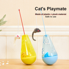 Water Drop Wobbler Cat Teaser Wand Cat Toy Plastic Wobbler Mouse Bell Ball