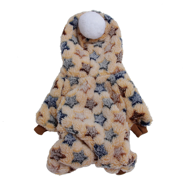 Pet Cotton Clothes Fur Ball Flannel Material Autumn And Winter Pet Clothes for Soft Plush Small Medium Dogs