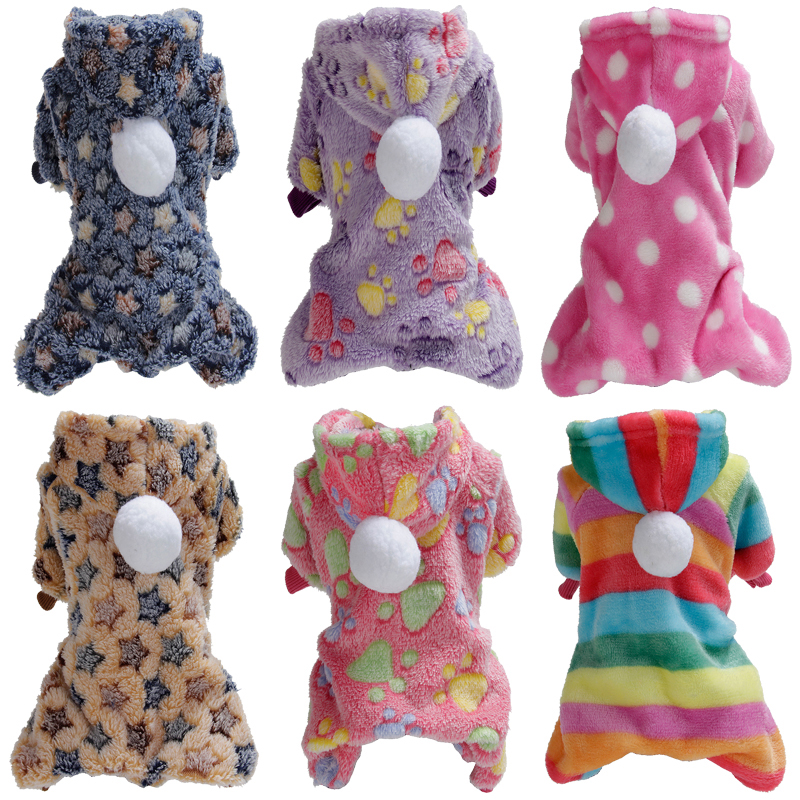 Pet Cotton Clothes Fur Ball Flannel Material Autumn And Winter Pet Clothes for Soft Plush Small Medium Dogs