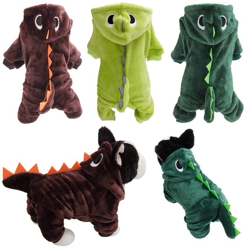 Pet Winter Clothes Dinosaur Costume Cute and Funny Transformation Attire Outfit