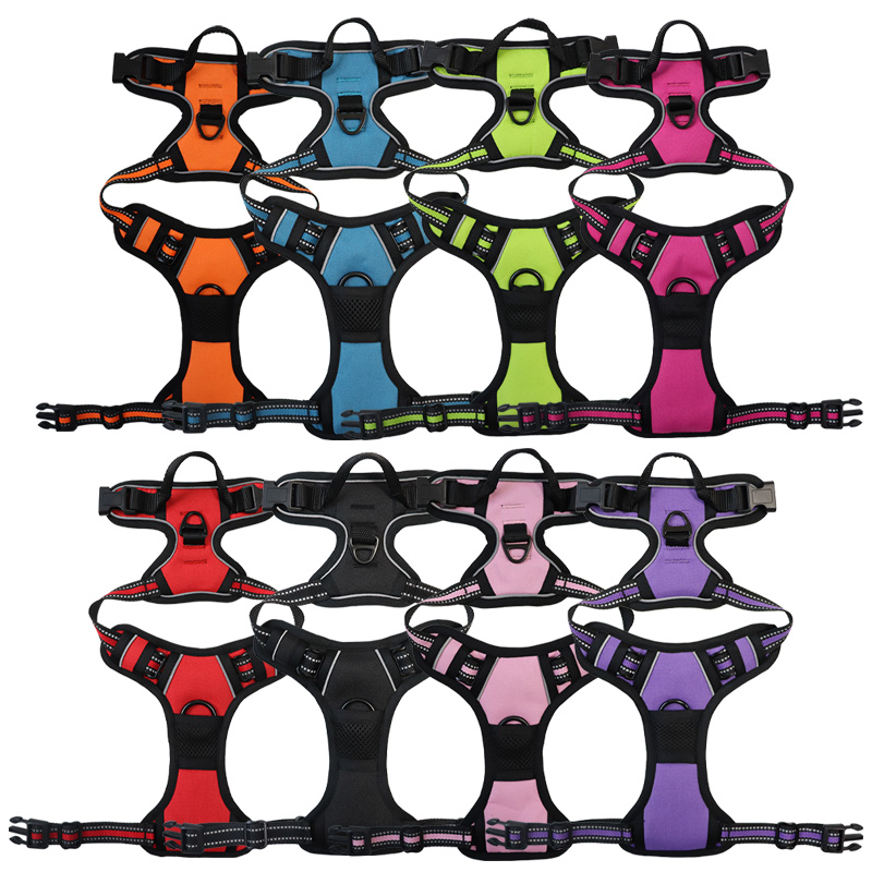 Adjustable Reflective Dog Vest Harness Pet No Pull Dog Harness Release at Neck Easy Control Handle for Small Medium Large Dogs