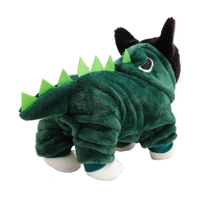Pet Winter Clothes Dinosaur Costume Cute and Funny Transformation Attire Outfit