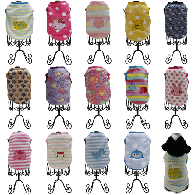 Pet Cat and Dog Vest with Embroidery Clothing for Warm Winter