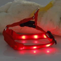 Small Dog LED Traction Collar for Puppy Vest Wire Nylon Harness Pet Supplies