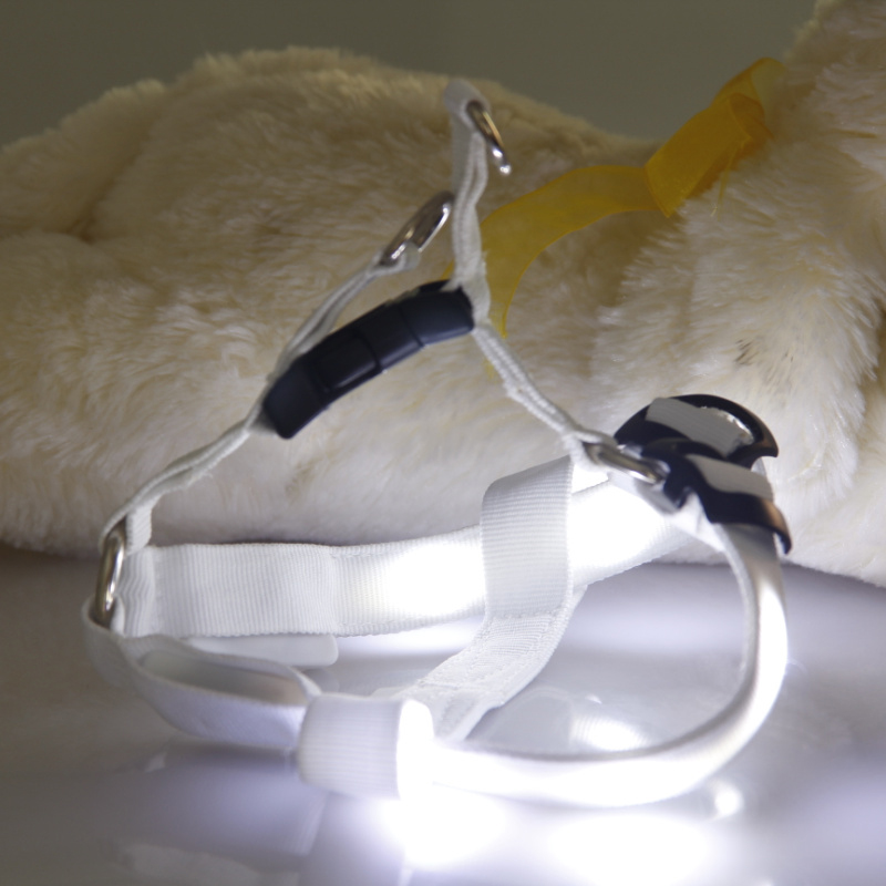 Small Dog LED Traction Collar for Puppy Vest Wire Nylon Harness Pet Supplies